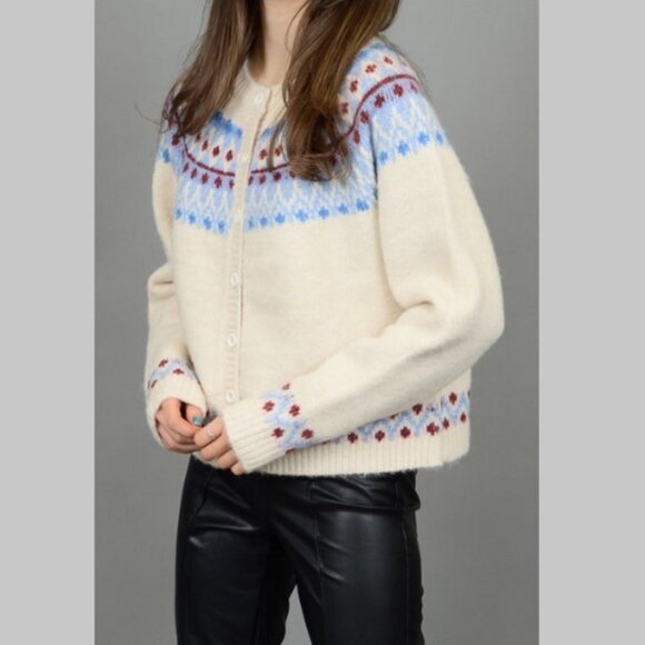 Anthropologie Sweaters - RD STYLE Elfa Fair Isle Wool Cardigan Sweater XL